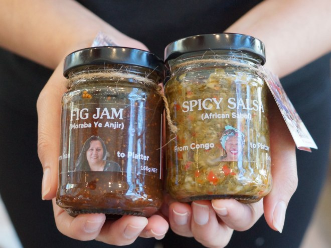 Fig Jam and spicy salsa