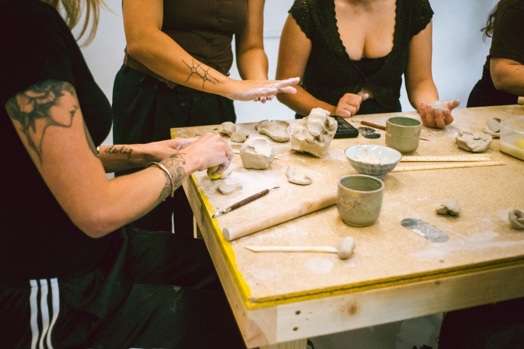 Pottery workshop demonstration in session
